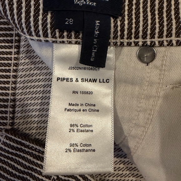 Veronica Beard Taylor Pinstripe High Rise Wide Leg Jean in Cedar, size 28 - Picture 8 of 11